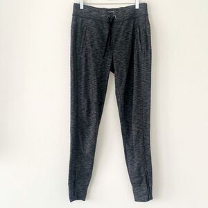 Athleta Gray Jogger Zipper Accent Cuffs Small Tall Workout Yoga Casual Hiking